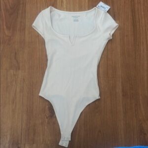 American Eagle Cream Bodysuit